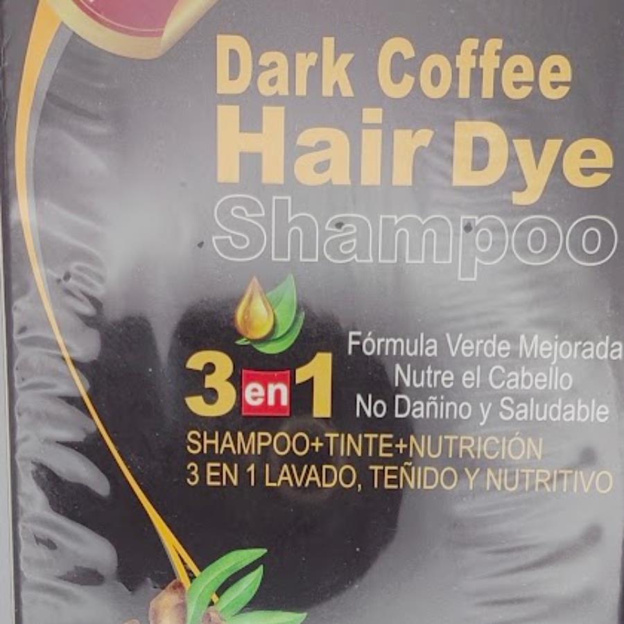 Dark Coffee Hair Dye Shampoo 3 en 1 – Shampoo Tinte Nutritivo Café Oscuro (500 ml)